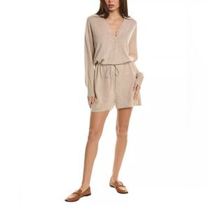 Sandro Marcie long-sleeved cashmere romper in beige